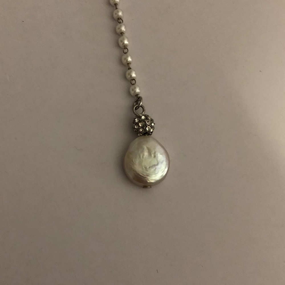 Beaded Choker With Straight Beaded Drop Down